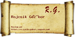 Rojcsik Gábor névjegykártya